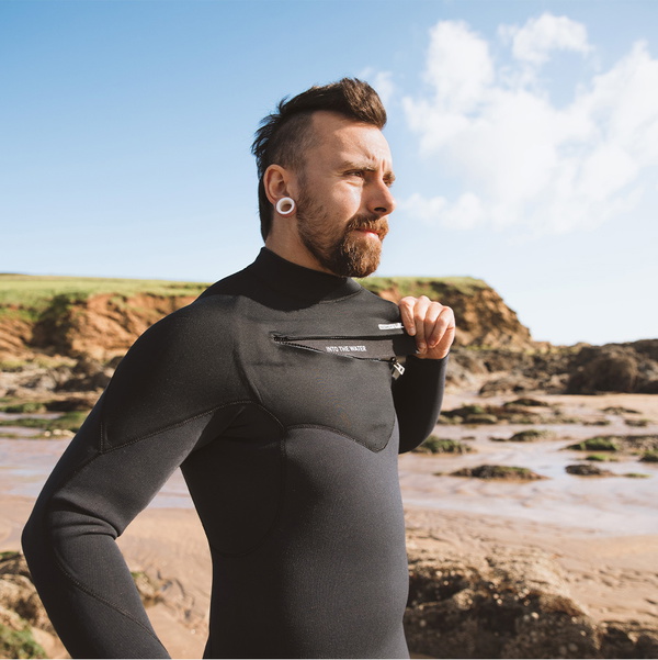 2024 Gul Heren Y39 Yamamoto 3/2mm Borst Ritssluiting Wetsuit YM1201-C1 - Black / Ripstop